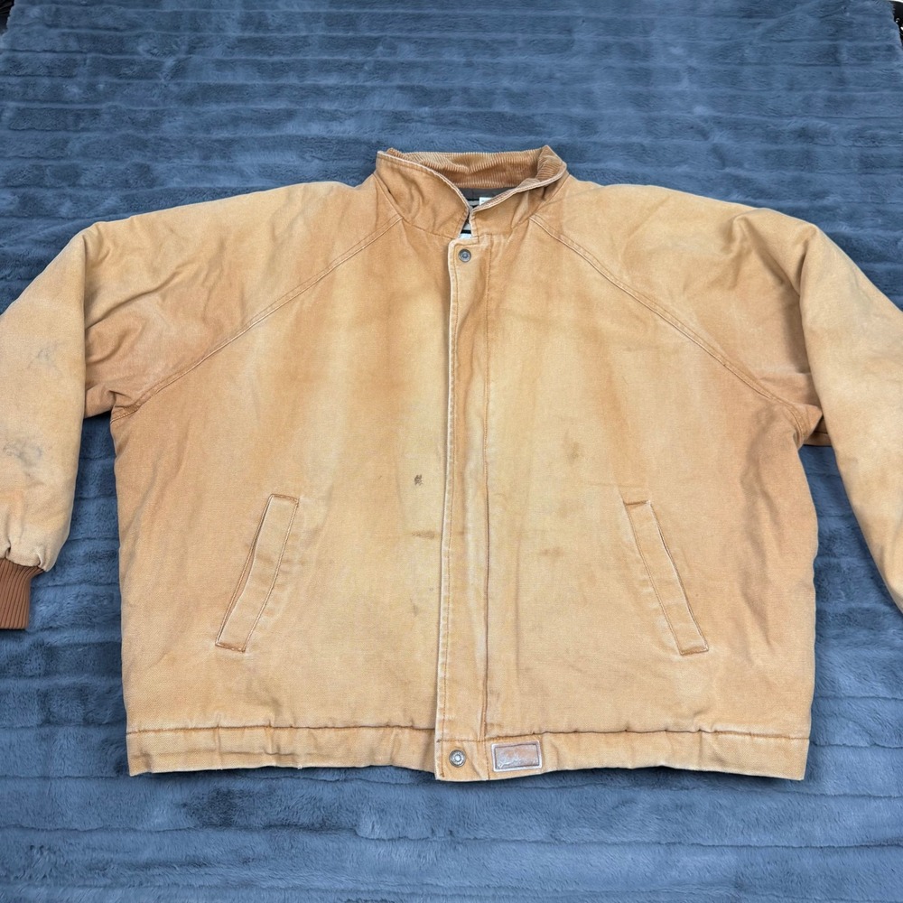 Walls Workwear Mens 2XL Duck Canvas Bomber Jacket Tan Quilted Lined 35190BW